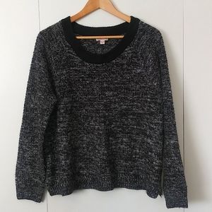 Merona black and white knit sweater size XL